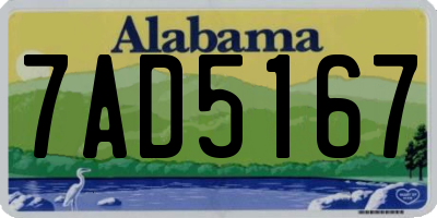 AL license plate 7AD5167