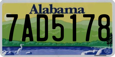AL license plate 7AD5178