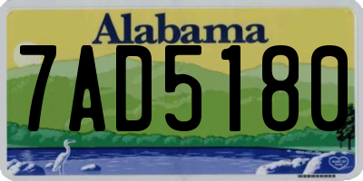AL license plate 7AD5180