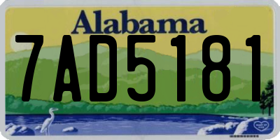 AL license plate 7AD5181