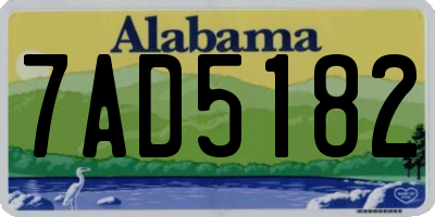 AL license plate 7AD5182