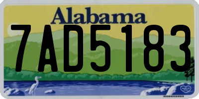 AL license plate 7AD5183