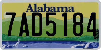 AL license plate 7AD5184