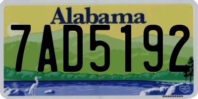 AL license plate 7AD5192