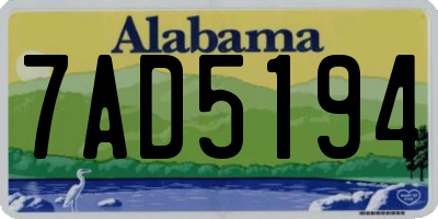 AL license plate 7AD5194