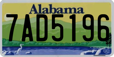 AL license plate 7AD5196