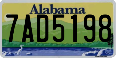 AL license plate 7AD5198