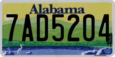 AL license plate 7AD5204