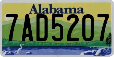 AL license plate 7AD5207