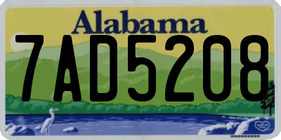 AL license plate 7AD5208