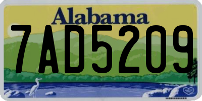 AL license plate 7AD5209