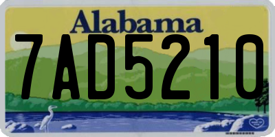 AL license plate 7AD5210