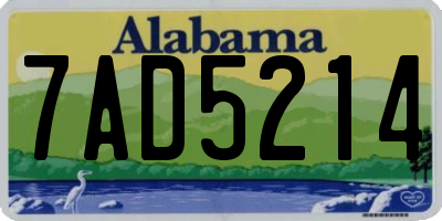 AL license plate 7AD5214