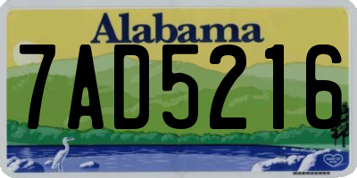 AL license plate 7AD5216