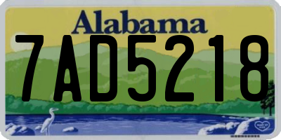AL license plate 7AD5218
