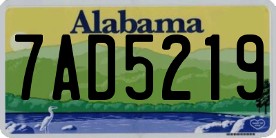 AL license plate 7AD5219