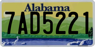 AL license plate 7AD5221
