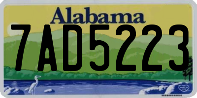 AL license plate 7AD5223