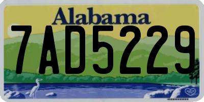 AL license plate 7AD5229