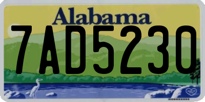 AL license plate 7AD5230