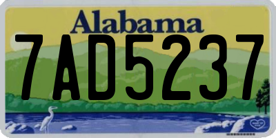 AL license plate 7AD5237