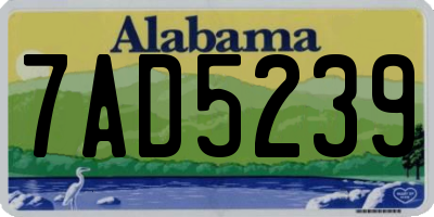 AL license plate 7AD5239