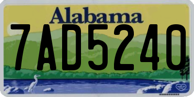 AL license plate 7AD5240