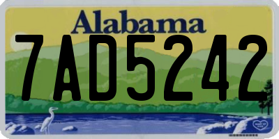 AL license plate 7AD5242