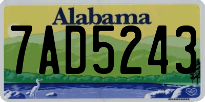 AL license plate 7AD5243