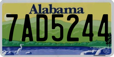 AL license plate 7AD5244
