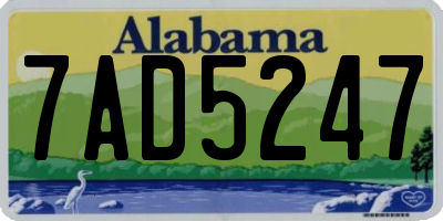 AL license plate 7AD5247