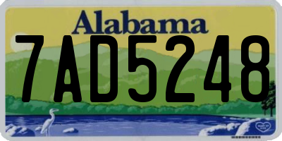 AL license plate 7AD5248