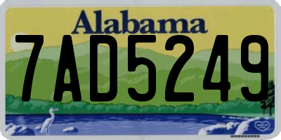 AL license plate 7AD5249