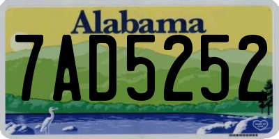 AL license plate 7AD5252