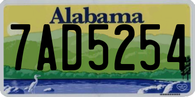 AL license plate 7AD5254