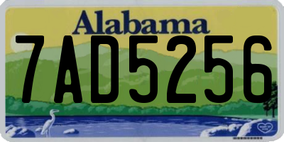 AL license plate 7AD5256