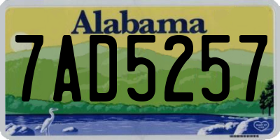 AL license plate 7AD5257