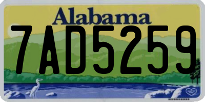AL license plate 7AD5259