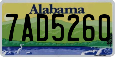 AL license plate 7AD5260