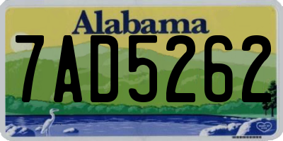 AL license plate 7AD5262