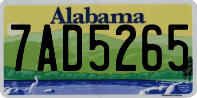 AL license plate 7AD5265