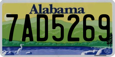 AL license plate 7AD5269