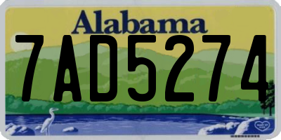 AL license plate 7AD5274
