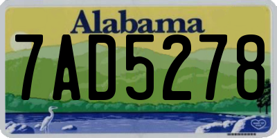 AL license plate 7AD5278