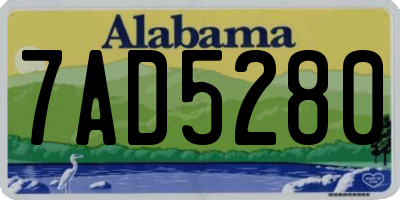 AL license plate 7AD5280