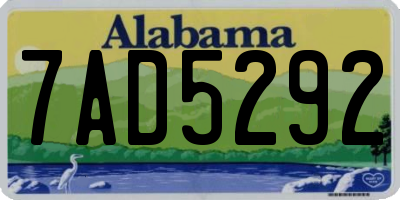 AL license plate 7AD5292