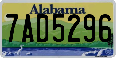 AL license plate 7AD5296