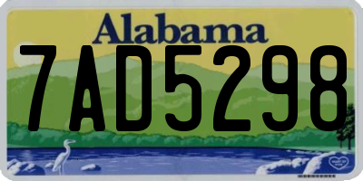 AL license plate 7AD5298