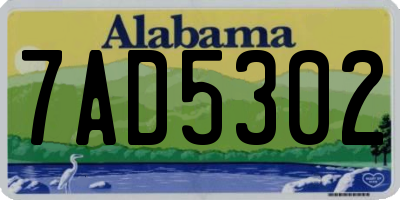 AL license plate 7AD5302