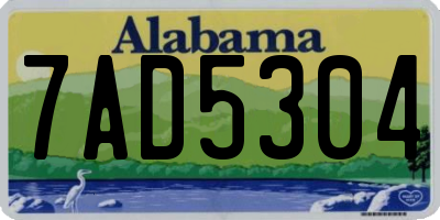 AL license plate 7AD5304